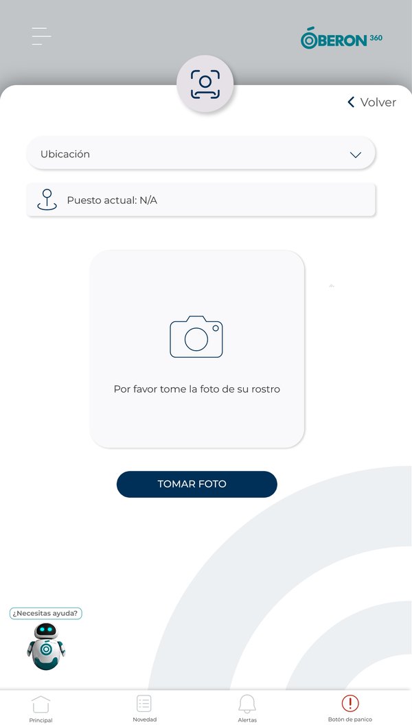 Oberon 360 app: check-in with a photo of your face