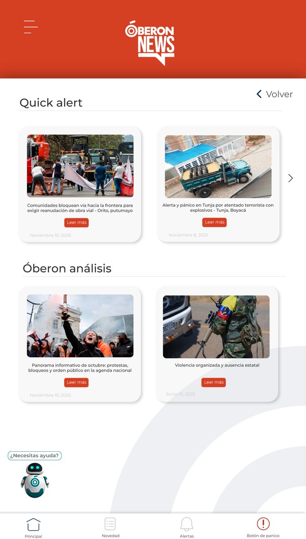 Oberon 360 app: Oberon News risk alerts